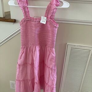 Pink and white stripe jcrew dress xxs